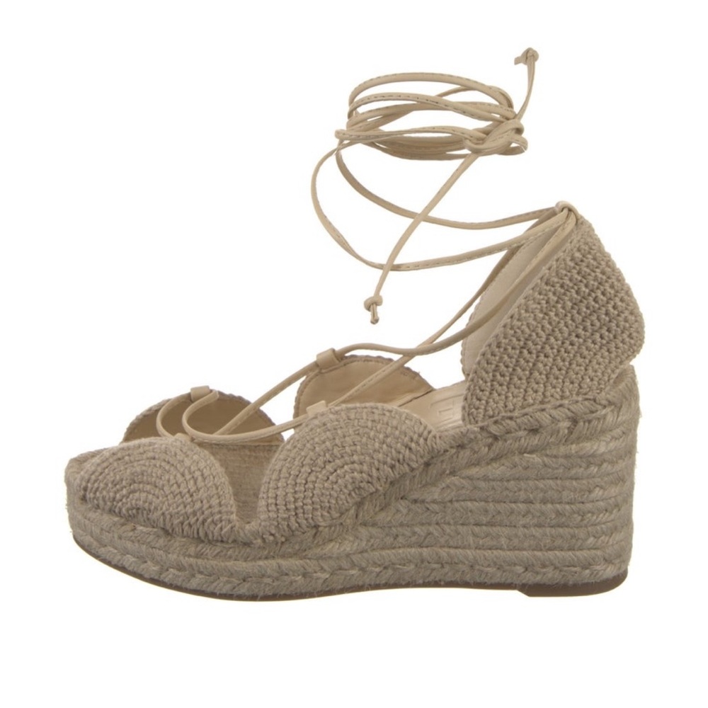 Loewe Wedge Beige Lace-Up Espadrilles